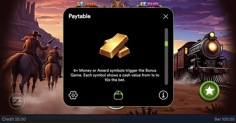 Gold Train Heist - Free Spins με διπλασιασμό του πλέγματος των κυλίνδρων